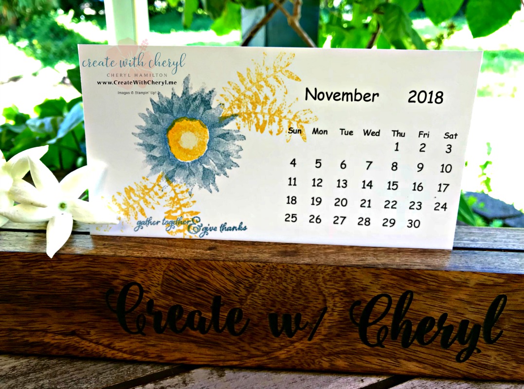 November Calendar #createwithcheryl #cherylhamilton #stampinup #paintedharvest #calendarsforsale