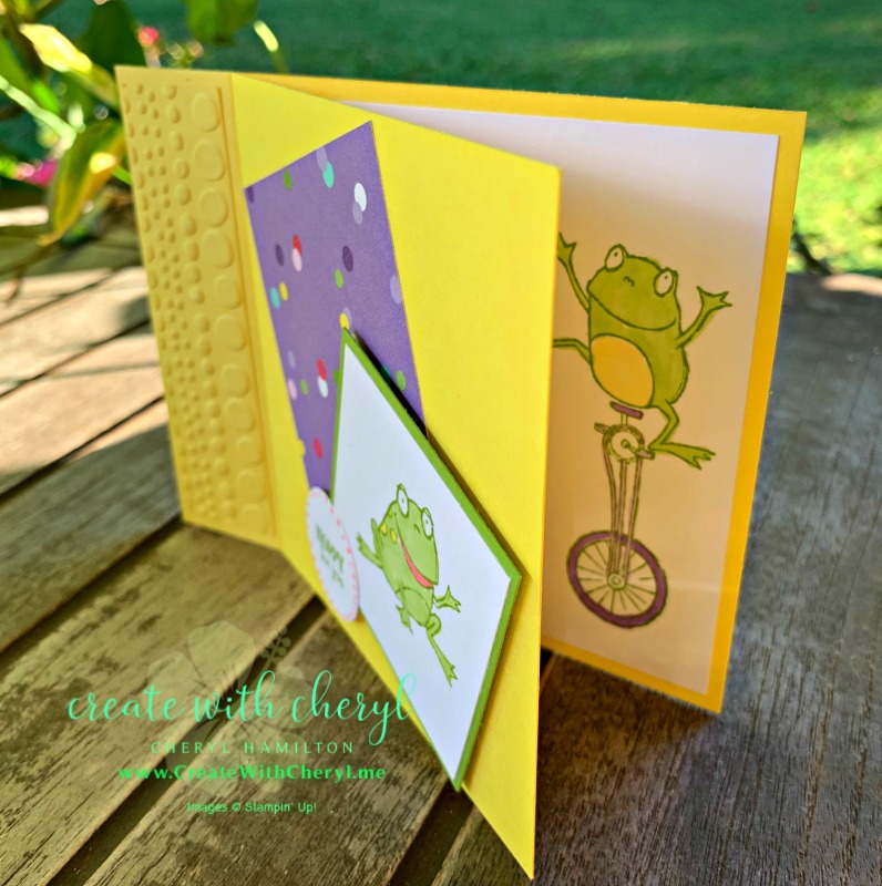 So Hoppy Together Fun Fold Card #createwithcheryl #sohoppytogether #saleabration
