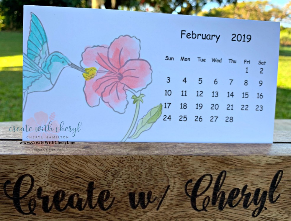 January Calendar #createwithcheryl #stampinup #calendar #hummingalong
