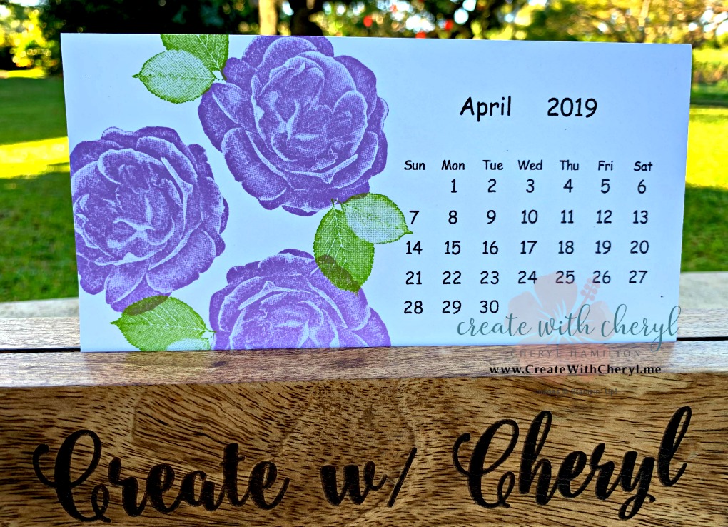 April 2019 Calendar #createwithcheryl #simplestamping