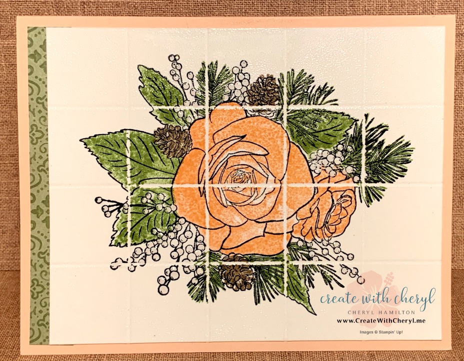 Delft Tile Technique using Christmas Rose! CreateWithCheryl.me #ChristmasRose #Delfttiletechnique #CreateWithCheryl