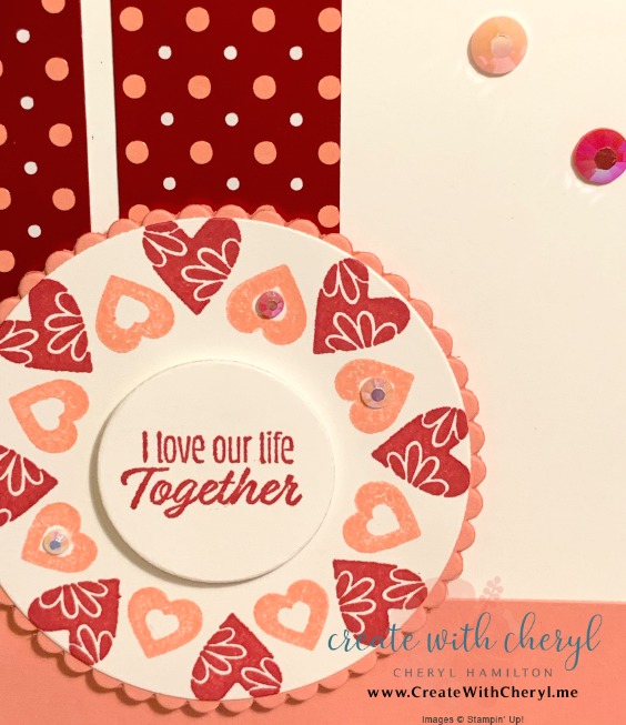 Stamping in the Round Technique #valentine #createwithcheryl #stampinup