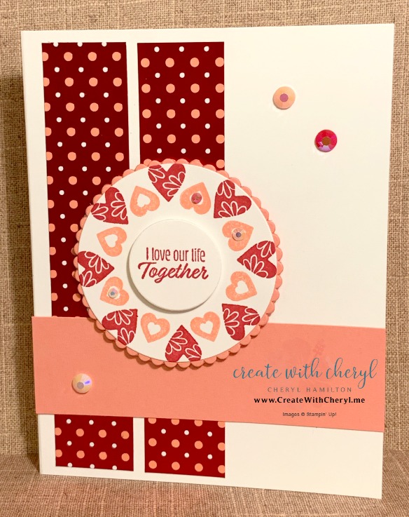 Stamping in the Round Technique #valentine #createwithcheryl #diyvalentine #handmadecards