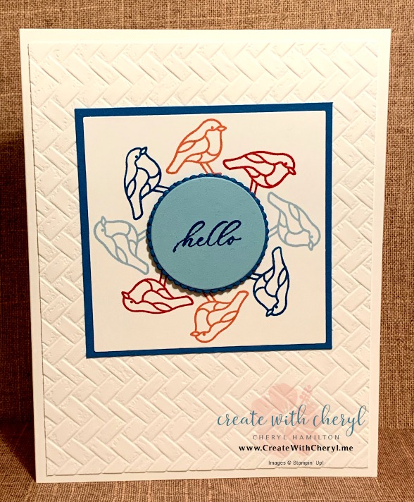 Stamping in the Round Birds #createwithcheryl #diycards #handmadecards #stampingintheround #cherylhamilton