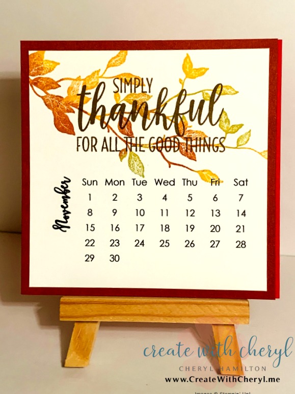 November 2020 Calendar#cherylhamilton #createwithcheryl #stampinup #rubberstamping #diy #crafts #papercrafting #handmadecards #papercrafter #craftblogger #simplestamping #bethankful
