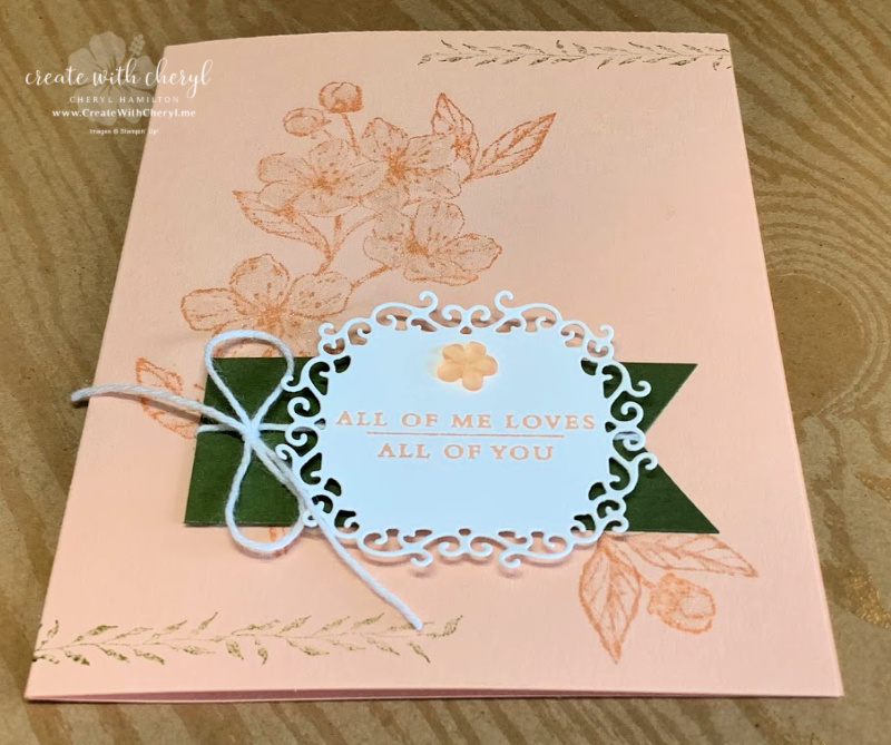 Pink glittery floral card using Forever Blossoms Stamp Set