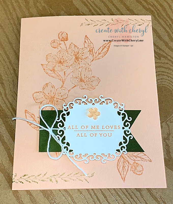 Pink and green card using Forever Blossoms Stamp Set