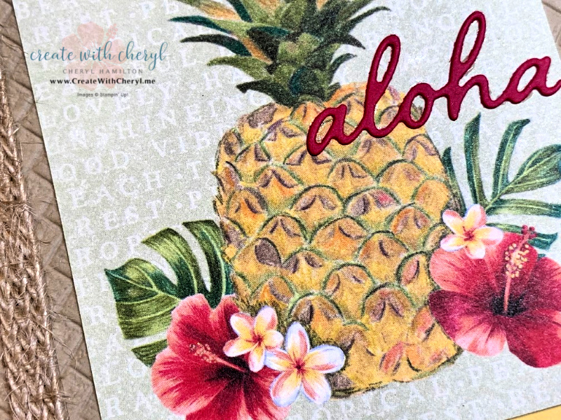 Tropical card with pineapple & Aloha