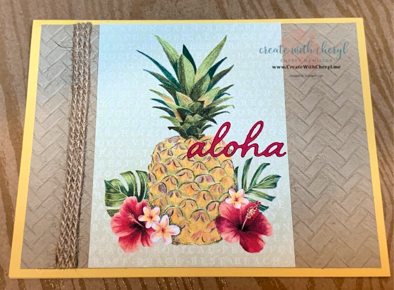 Tropical card with pineapple & Aloha