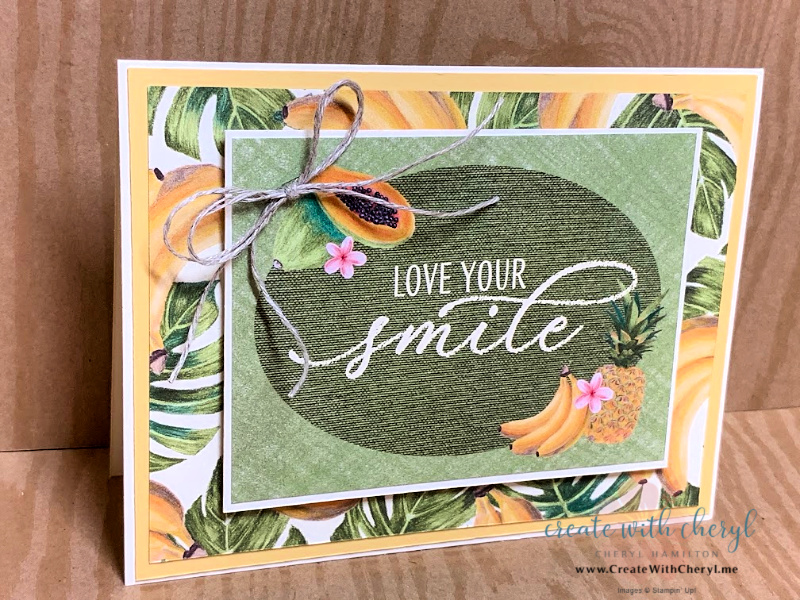 Love your Smile Card with bananas & papayas