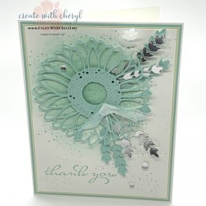 Sunflower Thank You Card in Blue
