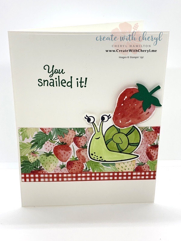 Snail in the Strawberries Card