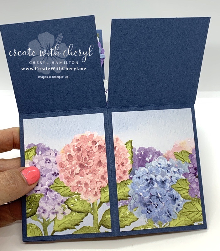 Hydrangea Haven Card in a Box Lies Flat for Mailing