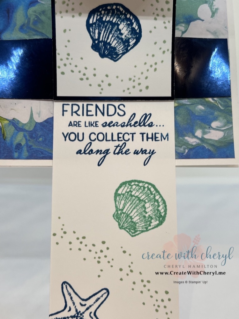 Friends are like Seashells Waterfall Card