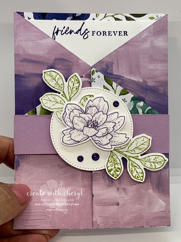 Cottage Rose Double Gate Fold Card